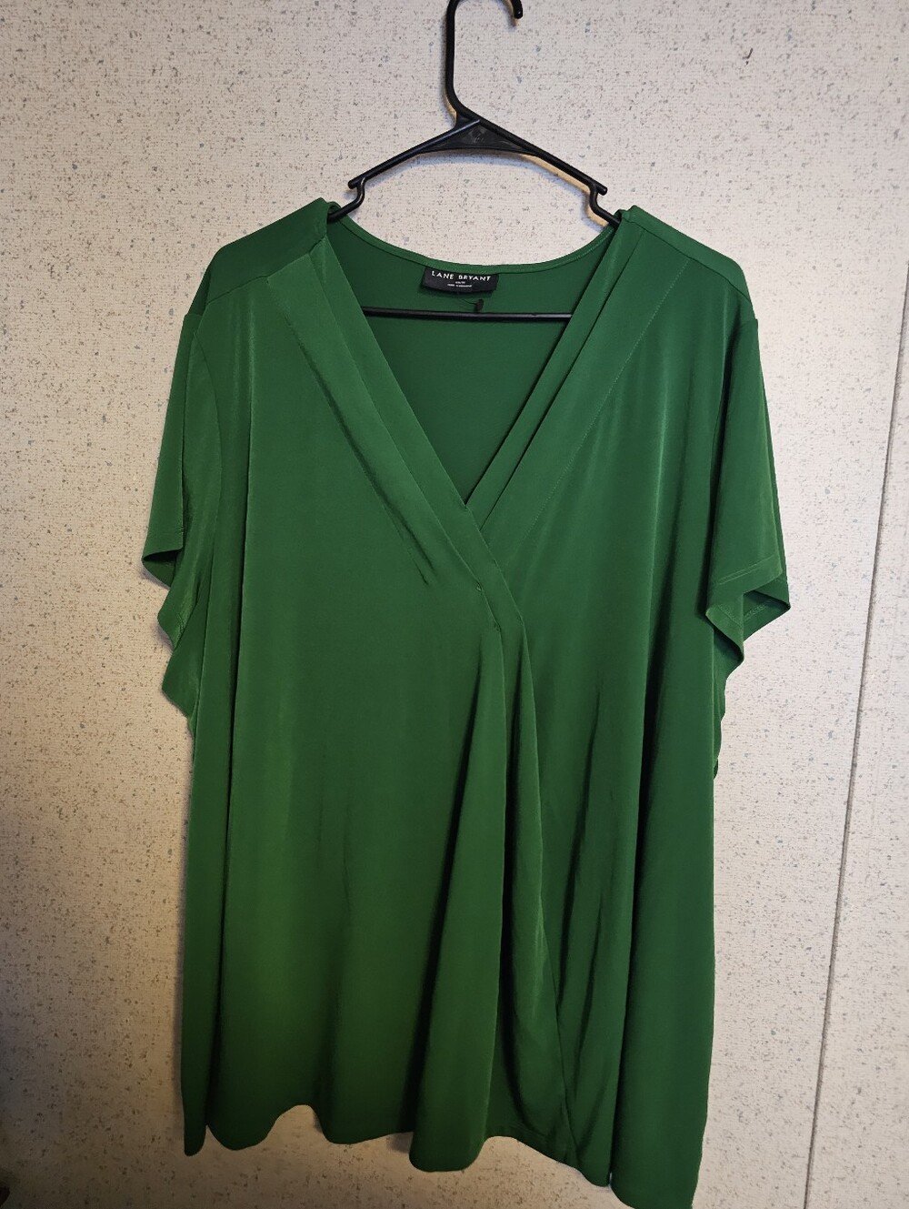 Lane Bryant Emerald Green Surplice V-Neck Top